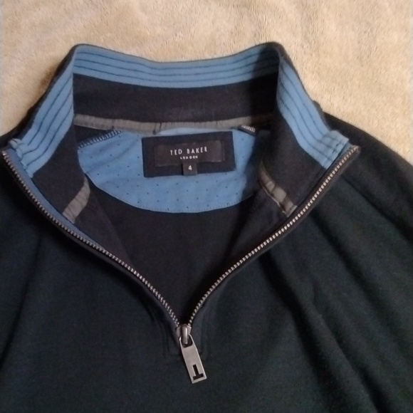 Ted Baker Morric Light Half Zip Jumper SIZE 4. Navy Blue - Picture 3 of 6